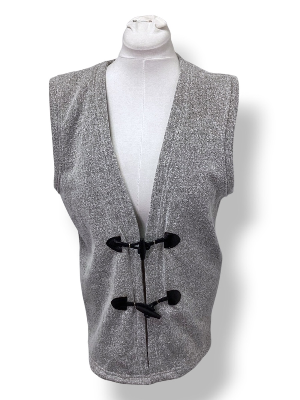 Fatigati and Smith Women’s Sleeveless Knit Toggle Closure Vest VTG 90s Gray M